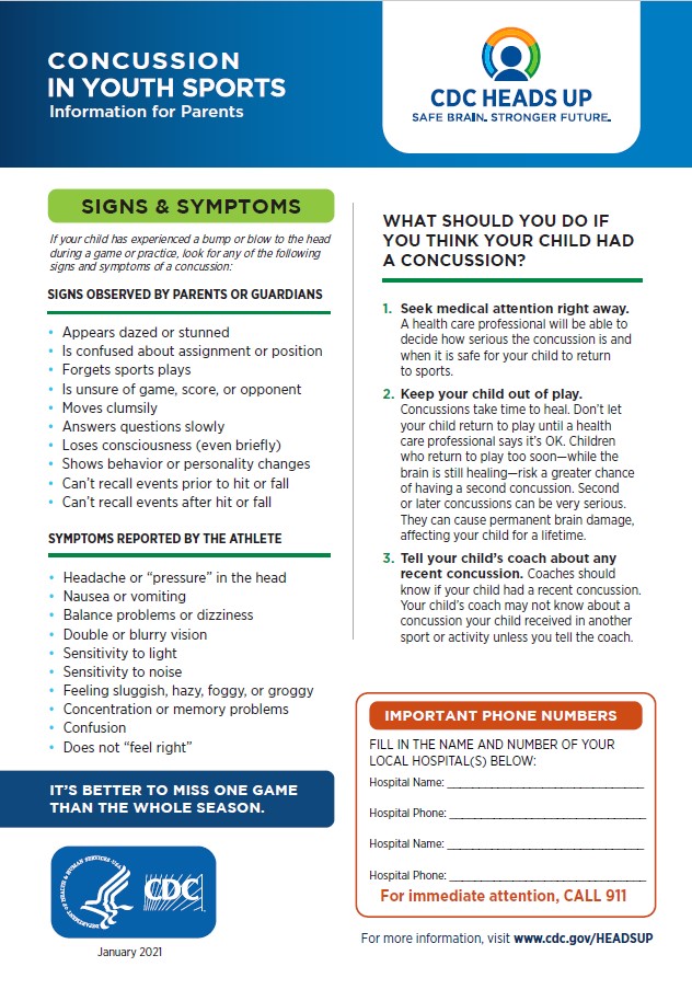 Concussions Youth Parents